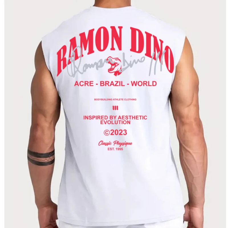 Camisa Camiseta Masculina Regata OverSized Lançamento Ramon 2024 Dino Academia Treino Camisa para Treino